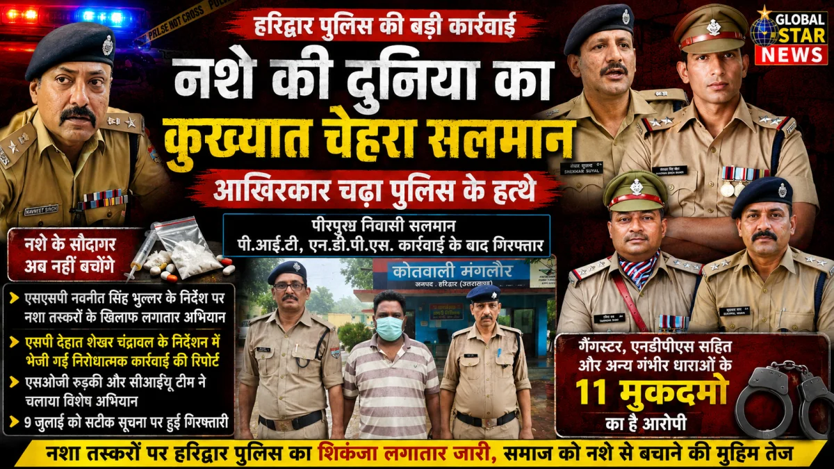 पीआईटी-एनडीपीएस कार्रवाई के बाद कुख्यात नशा तस्कर सलमान पुलिस के शिकंजे में, लंबे समय से था फरार